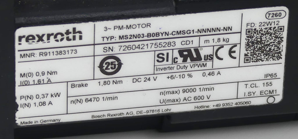 Rexroth MS2N03-B0BYN-CMSG1-NNNNN-NN