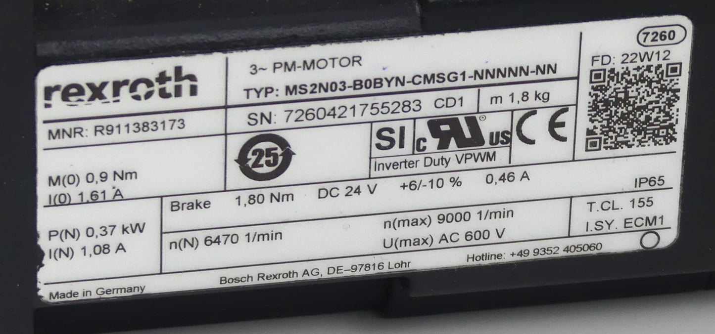 Rexroth MS2N03-B0BYN-CMSG1-NNNNN-NN