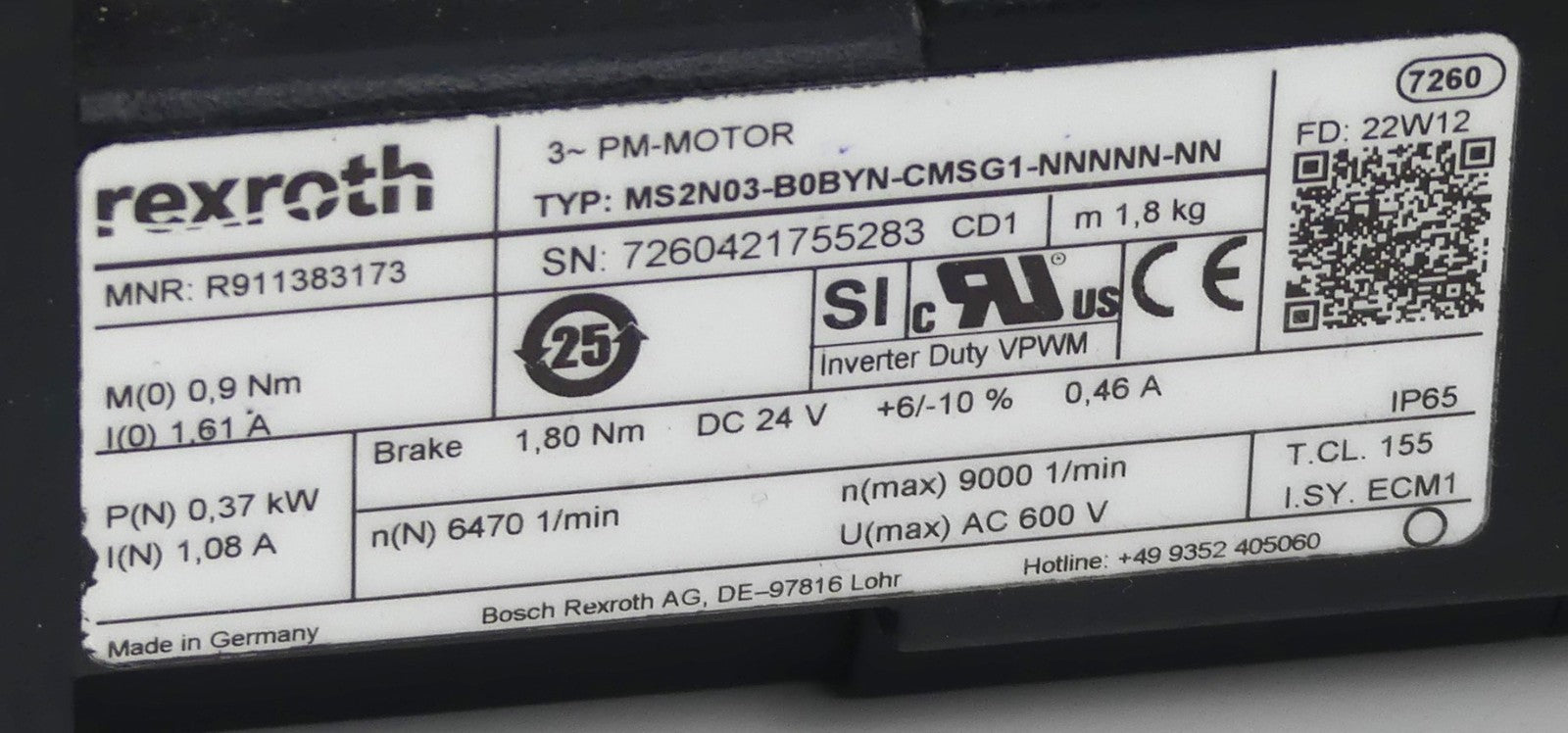 Rexroth MS2N03-B0BYN-CMSG1-NNNNN-NN