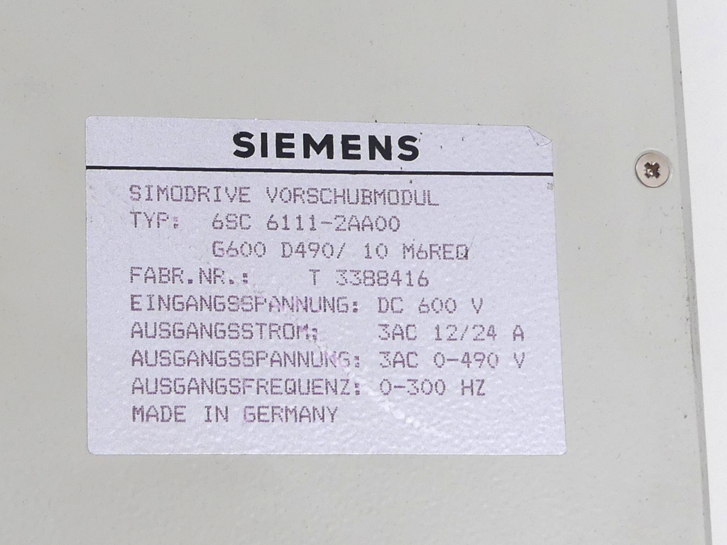 Siemens 6SC6111-2AA00